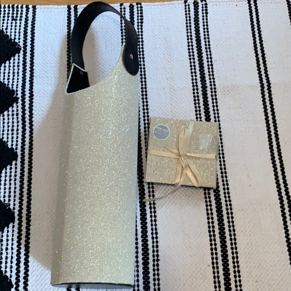 Wine bottle tote and matching coasters